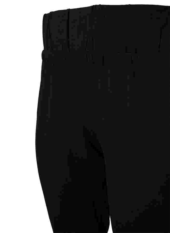 Ensfarvede bukser i bomuld, Black, Packshot image number 2
