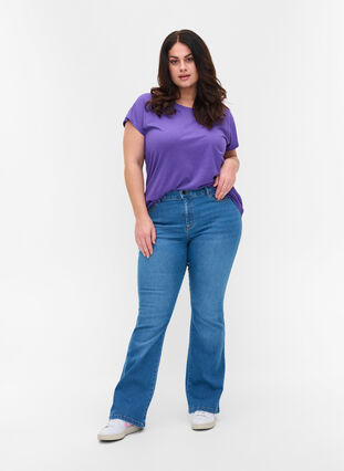 T-shirt i bomuldsmix, Ultra Violet, Model image number 2