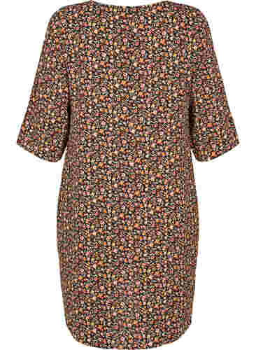 Printet kjole med 3/4 ærmer, Ditsy Floral, Packshot image number 1