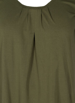 Kortærmet kjole i bomuld, Ivy Green, Packshot image number 2