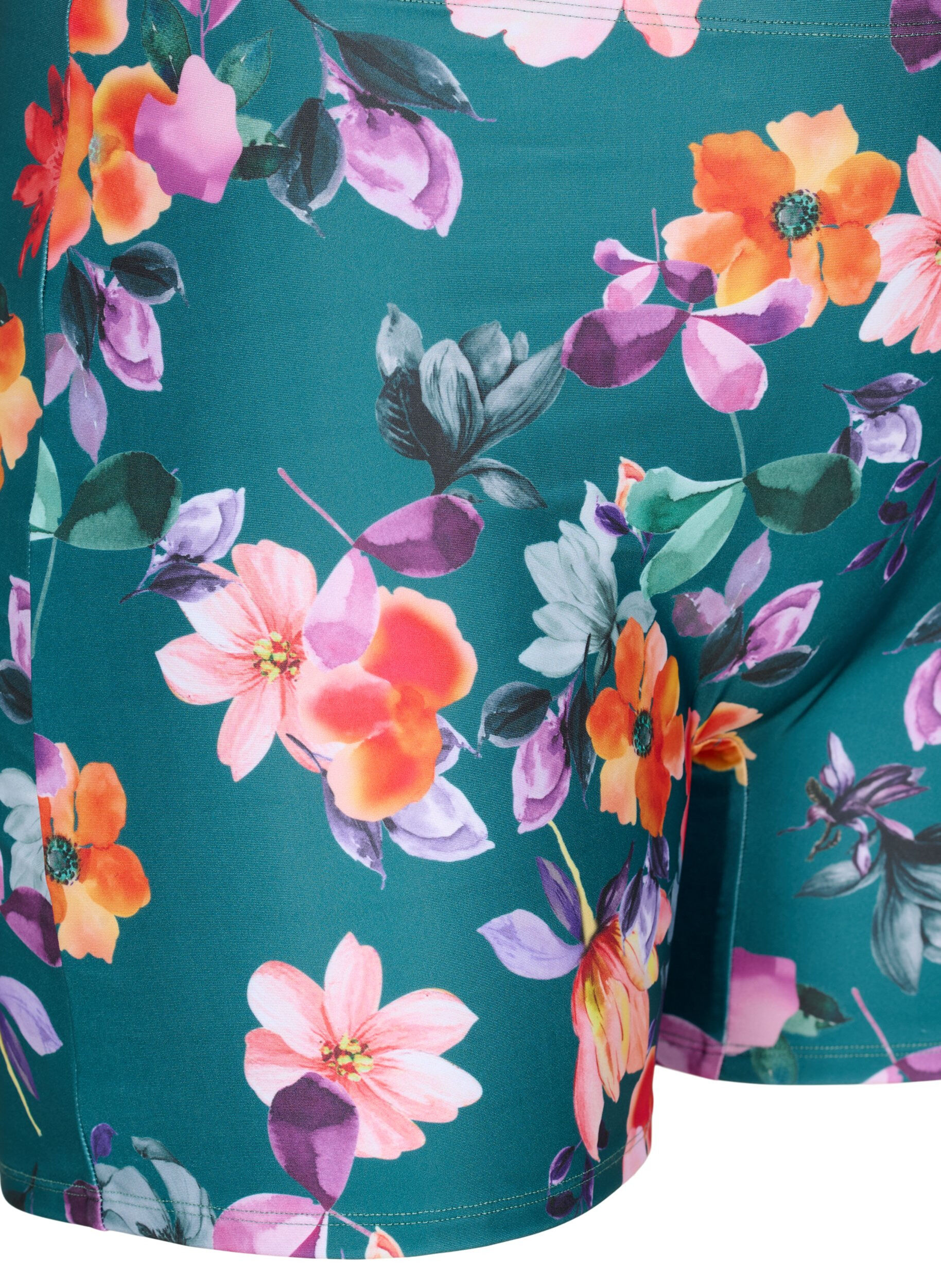 Zizzi Badeshorts med blomsterprint, Meave Print, Packshot image number 2