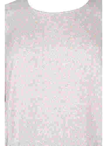 Blomstret viskosebluse med smock og 3/4 ærmer, White Ditsy AOP, Packshot image number 2