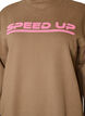 Sweatshirt med h&oslash;j hals og sporty frontmotiv, Brun, Packshot image number 2