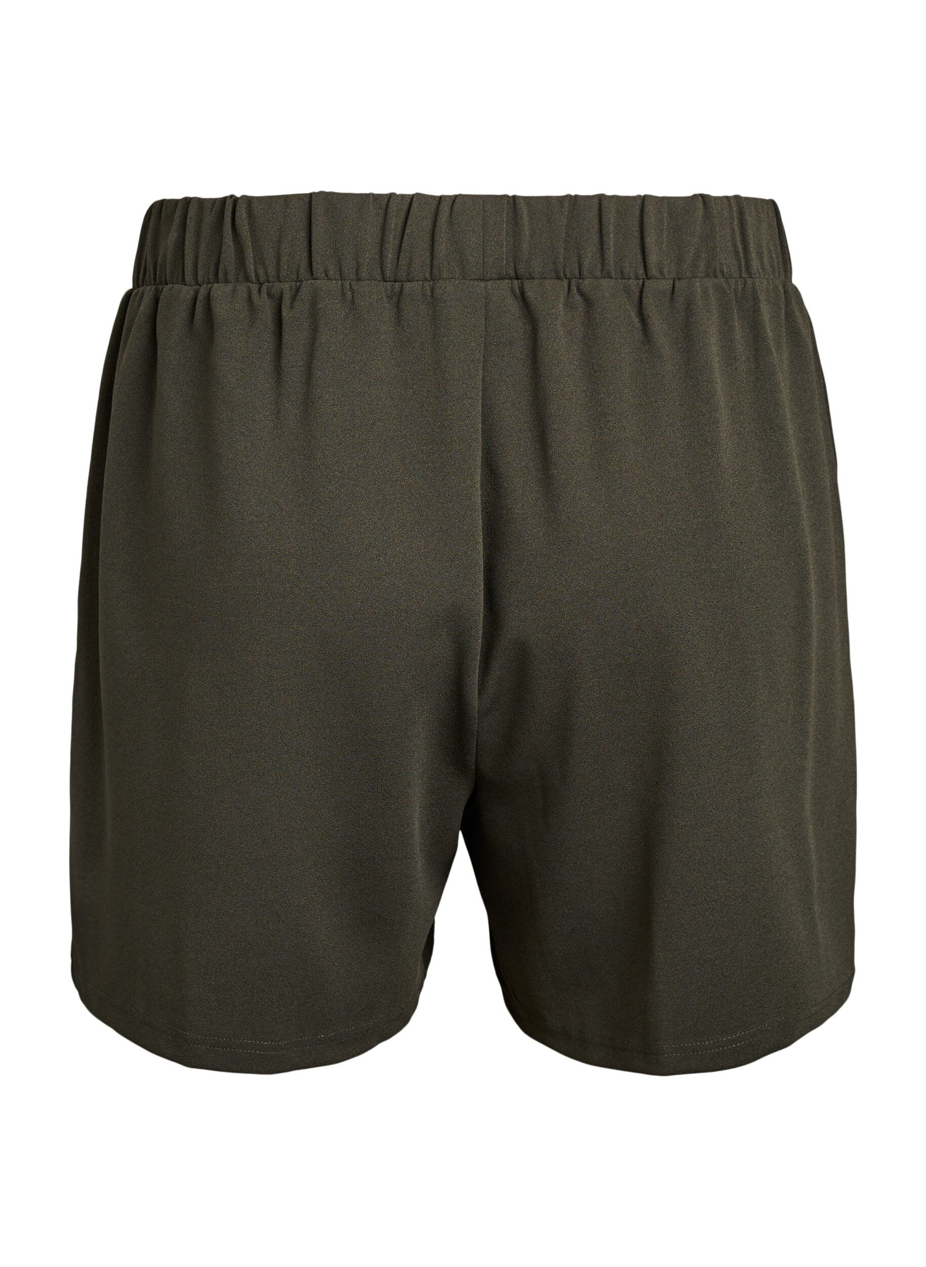 Zizzi L&oslash;se shorts med lommer, Gr&oslash;n, Packshot image number 1