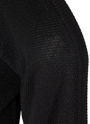 Strikket bomulds cardigan med glimmer, Black w/lurex, Packshot image number 2