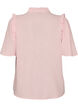 Bluse i bomuldsmusselin med broderie anglaise og 1/2 &aelig;rmer, Lyser&oslash;d, Packshot image number 1