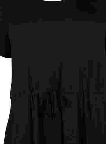 Kortærmet tunika i bomuld, Black, Packshot image number 2