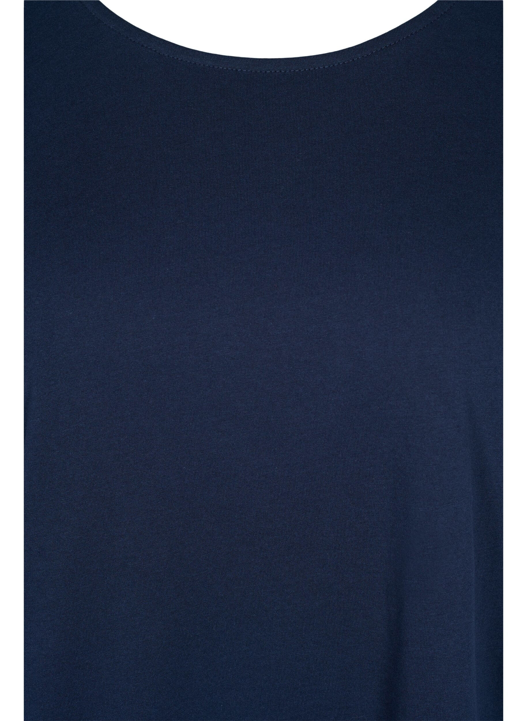 Zizzi T-shirt i bomuldsmix, Navy Blazer, Packshot image number 2
