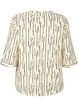 Bluse med 3/4 ærmer og print, Off White Stripe, Packshot image number 1