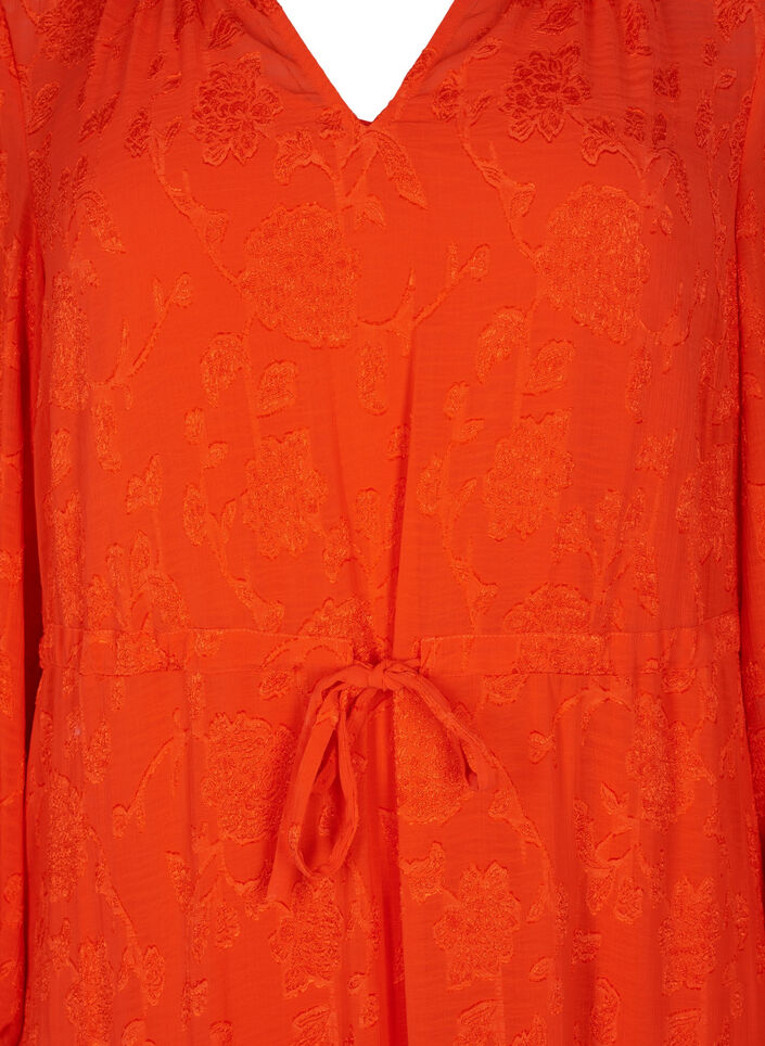 Langærmet midikjole i jacquard look, Orange.com, Packshot image number 2