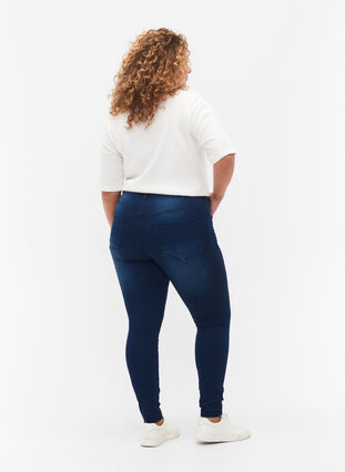 Super slim Amy jeans med høj talje, Blue Denim, Model image number 1