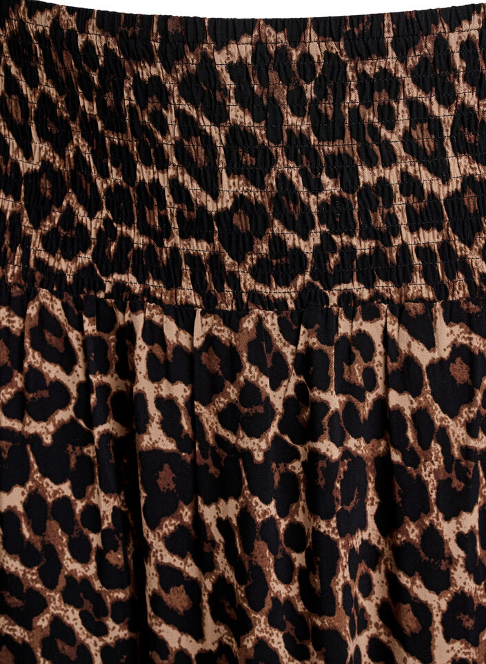 Maxinederdel i viskose med smock, Brun, Packshot image number 2