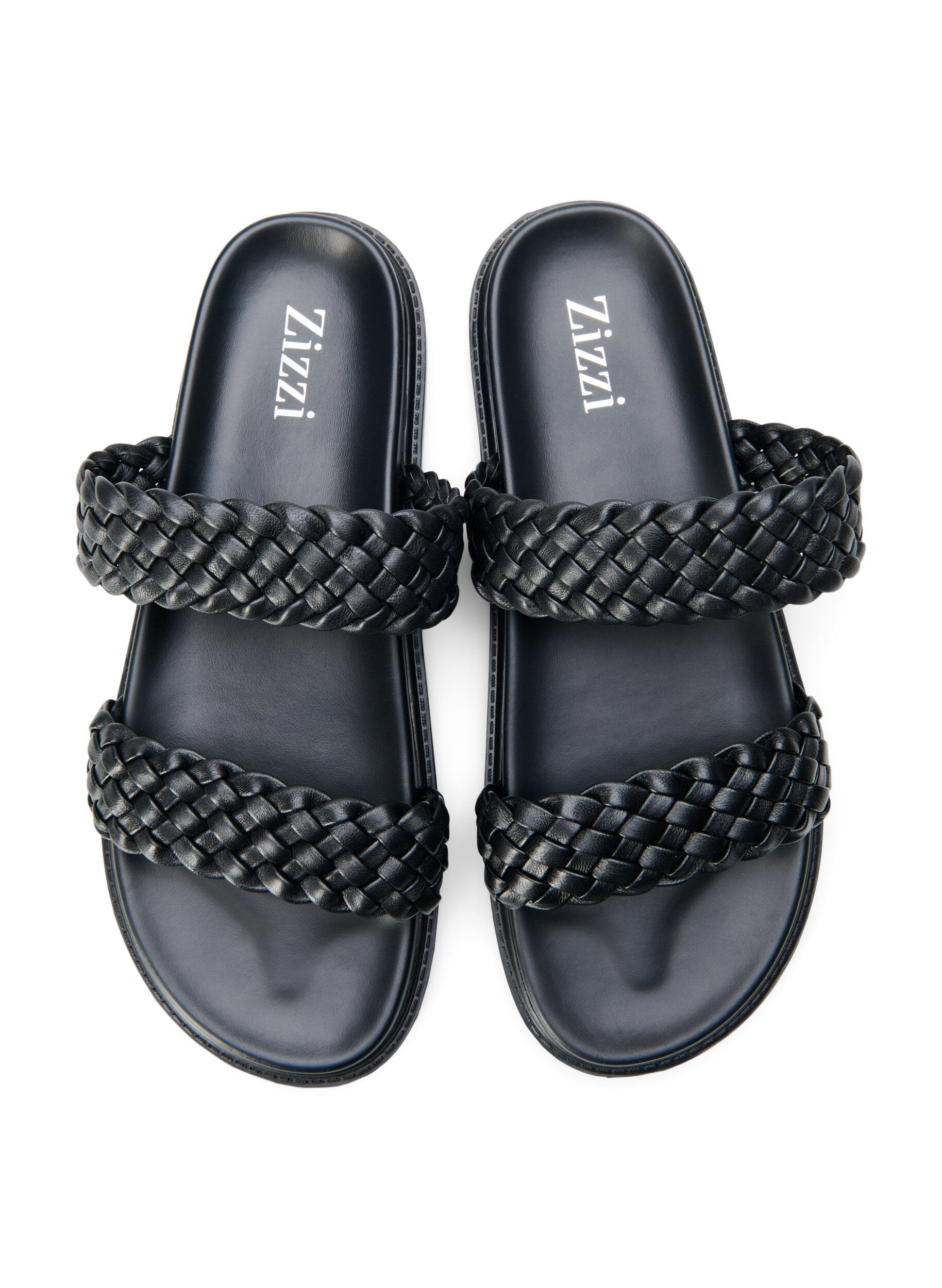 Zizzi Wide fit - Sandal i l&aelig;der, Black, Packshot image number 3