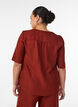 Skjortebluse med v-hals og korte &aelig;rmer, R&oslash;d, Model image number 2