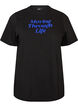 T-shirt i bomuld med tekstprint, Sort, Packshot image number 0