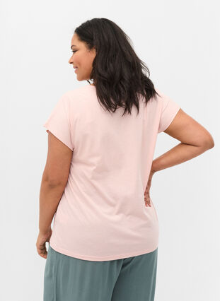 T-shirt i bomuldsmix, Rose Smoke, Model image number 1