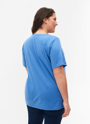 FLASH - T-shirt med v-hals, Ultramarine, Model image number 1