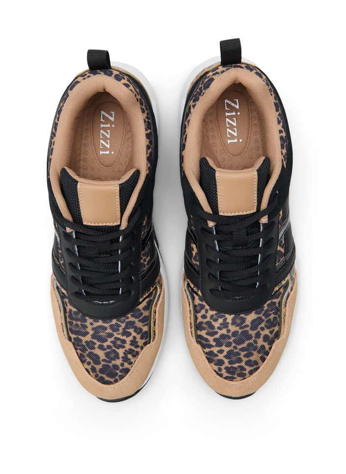 Wide fit - Sneakers med leoprint, Leopard Print, Packshot image number 2