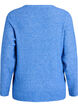 Meleret strikbluse med rund hals, Bl&aring;, Packshot image number 1