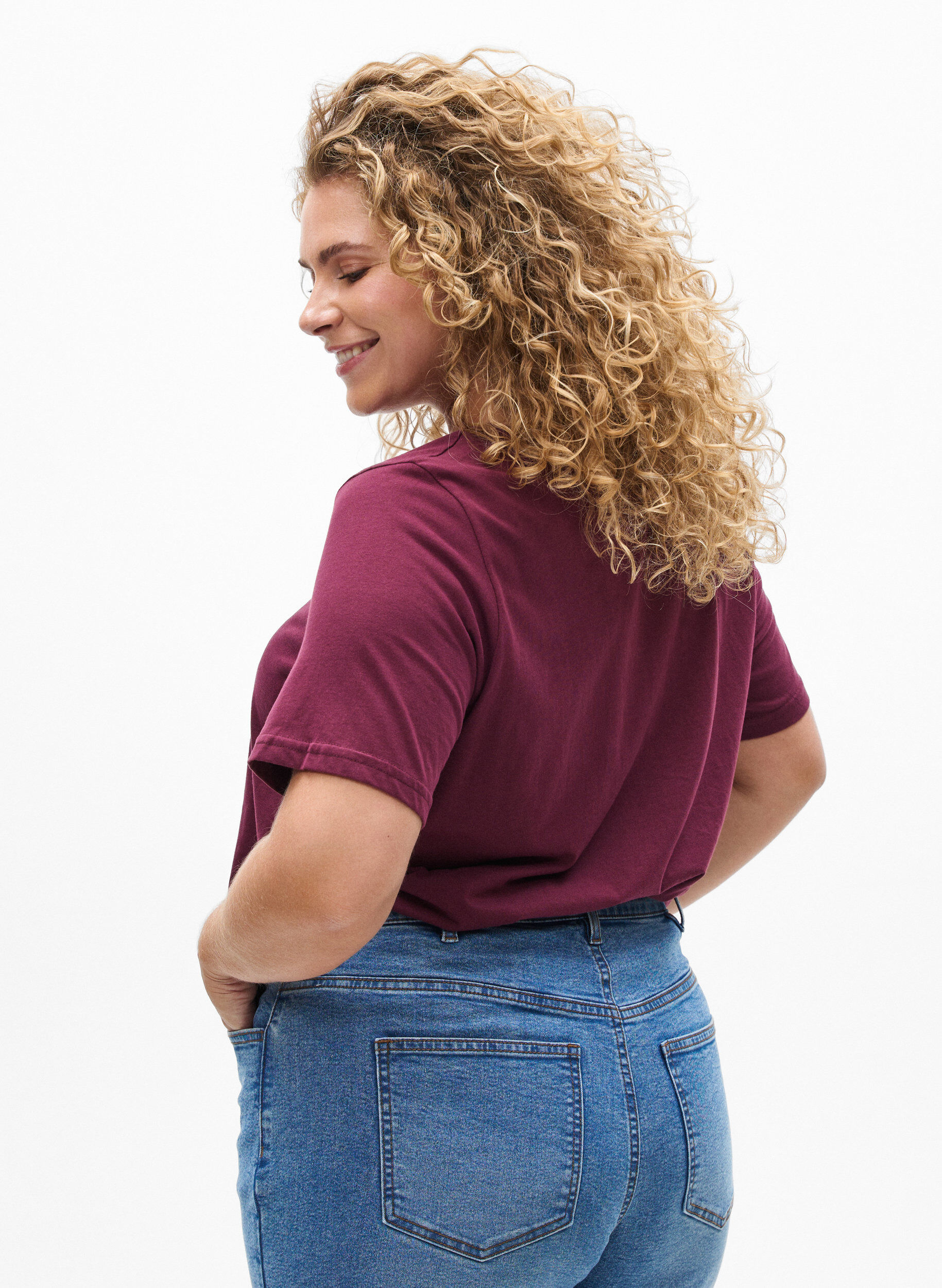 ZizziT-shirt med motiv , R&oslash;d, Model image number 2