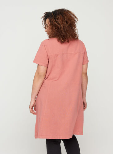 Kortærmet kjole i bomuld, Canyon Rose , Model image number 1
