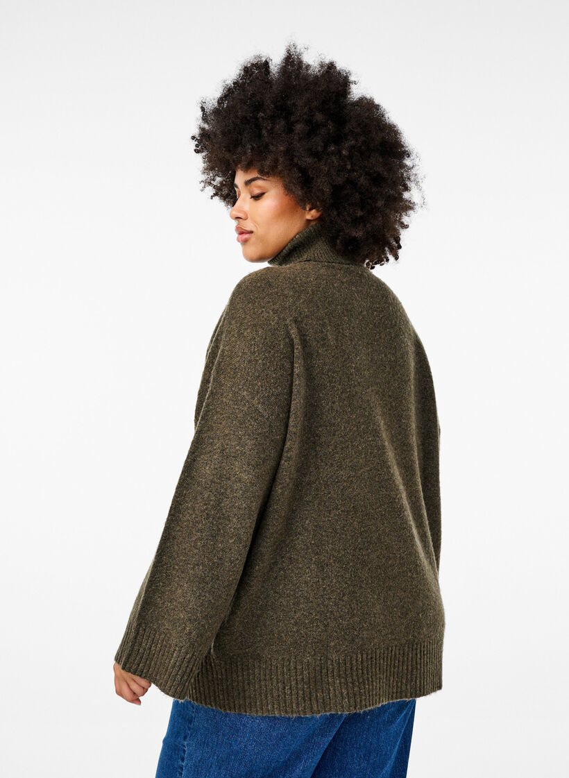 Strikbluse med rullekrave, Sea Turtle Mel., Model image number 1