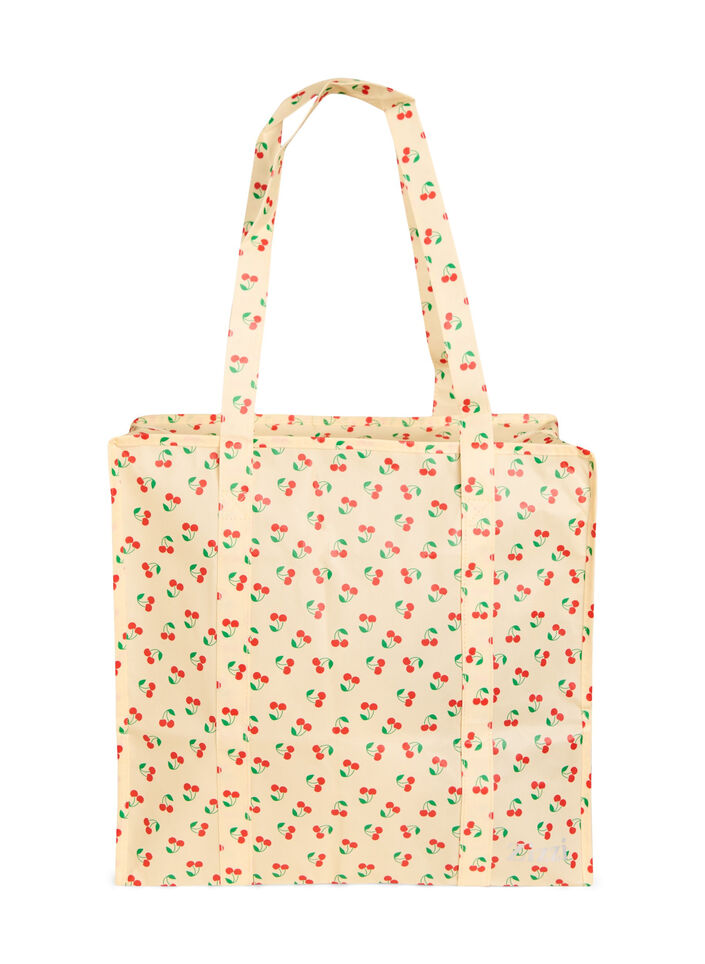 Shoppingbag med lynl&aring;s, Gul, Packshot image number 0