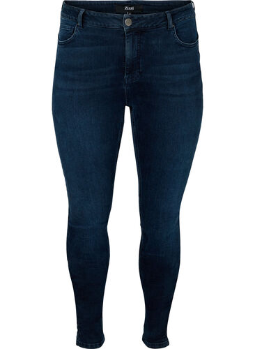 Super slim Amy jeans med høj talje, Blue/Black Denim, Packshot image number 0