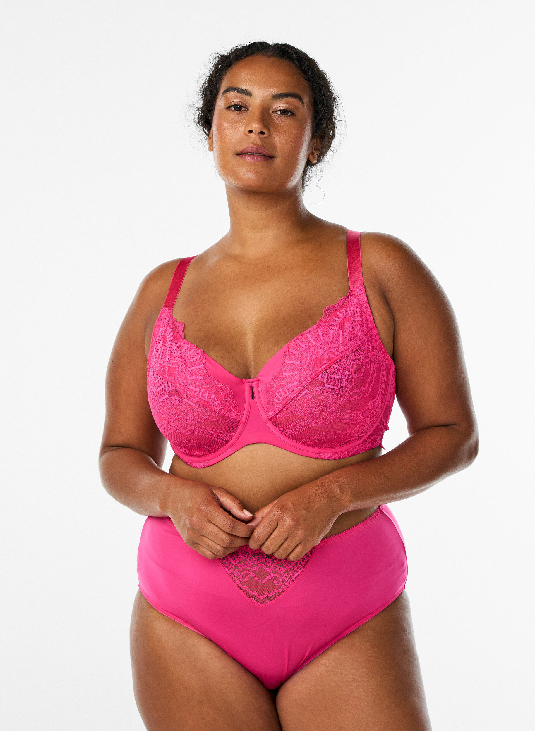 Zizzi Full cover blonde-bh med b&oslash;jle, Lyser&oslash;d, Model image number 1