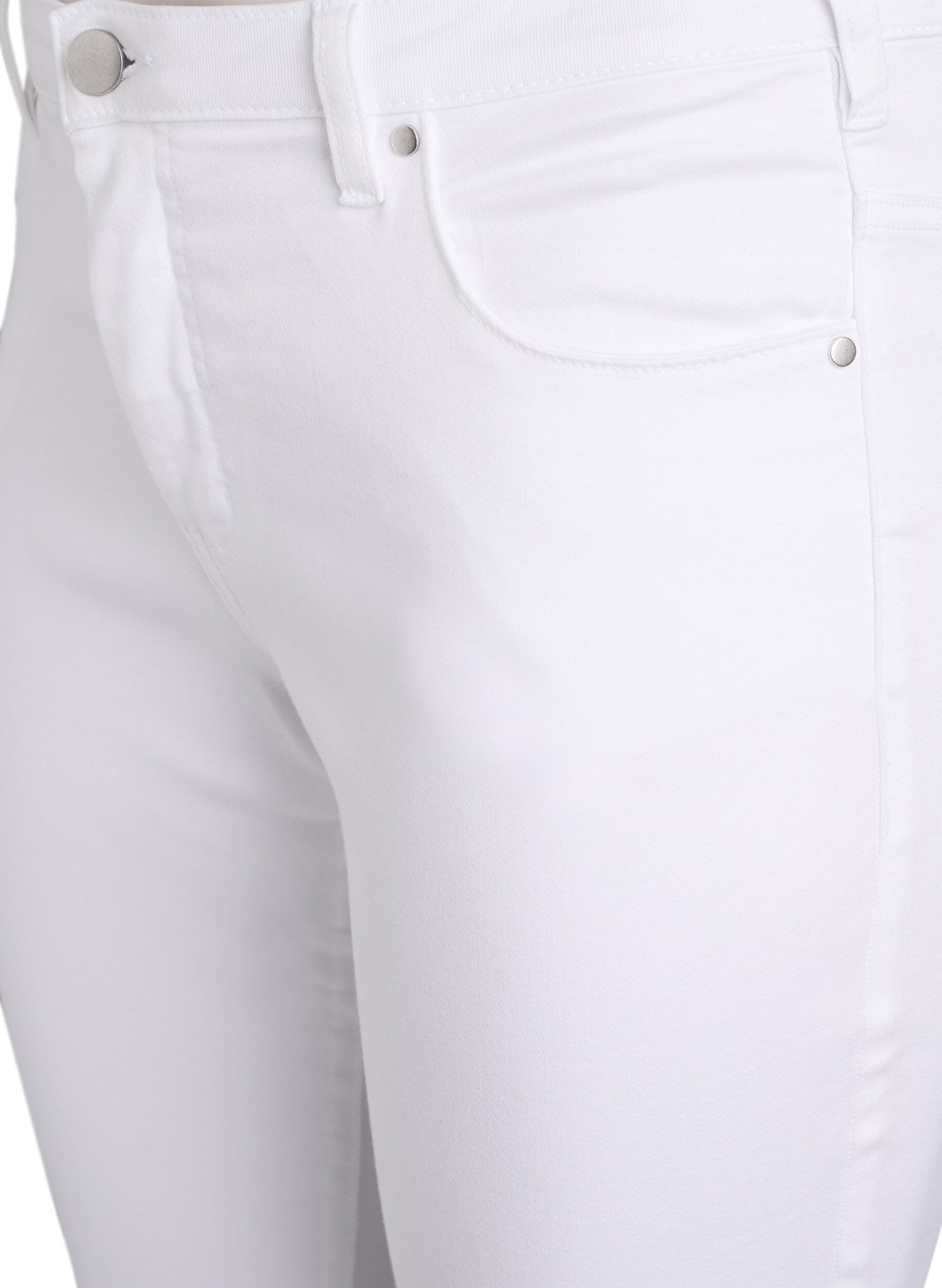 ZizziSlim fit Emily jeans med regul&aelig;r talje, Hvid, Packshot image number 2