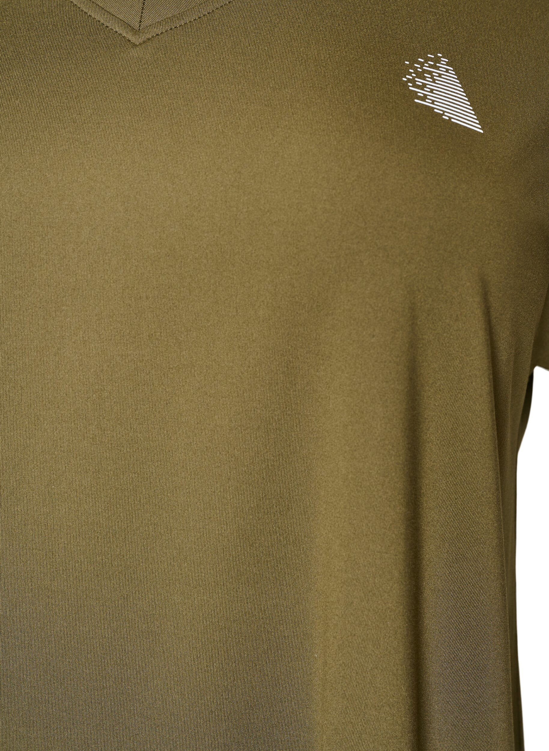 ZizziKort&aelig;rmet tr&aelig;nings t-shirt med v-hals, Gr&oslash;n, Packshot image number 2