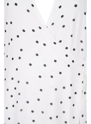 Prikket midikjole med wrap, Bright White w. Dots, Packshot image number 2