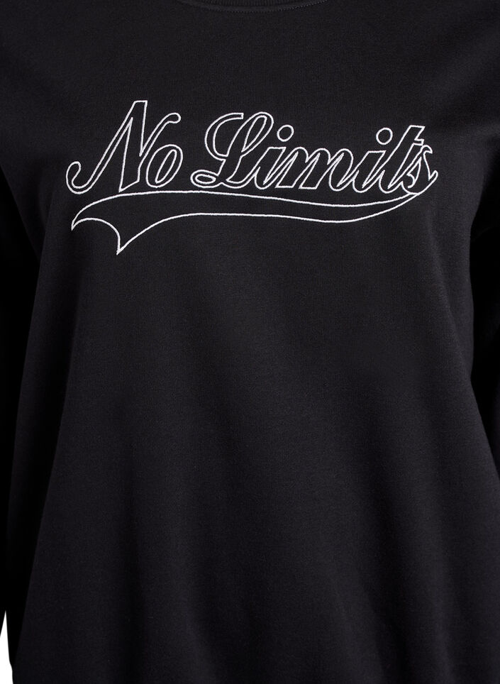 Sweatshirt med statement-detalje, Sort, Packshot image number 2