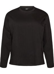 Basis t-shirt med lange &aelig;rmer, Sort