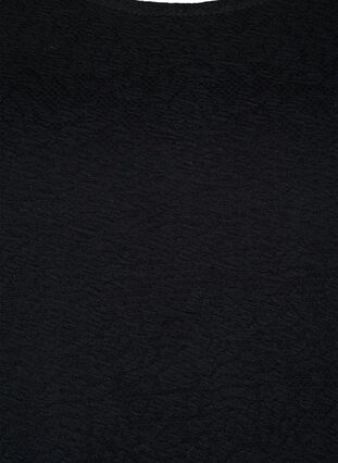 Langærmet bluse med tekstur, Black, Packshot image number 2