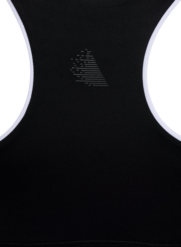 Racerback sports bh med kontrast-piping, Sort, Packshot image number 3