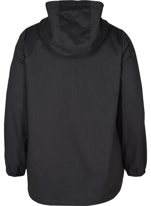 Kort jakke med hætte og lommer, Black, Packshot image number 1