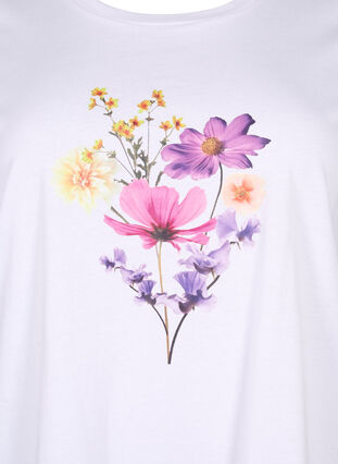 T-shirts med blomster motiv, Bright W. w. Flower, Packshot image number 2
