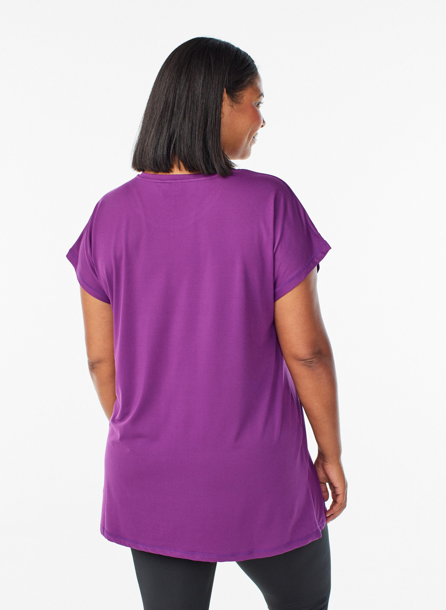 ZizziLang tr&aelig;nings t-shirt, Lilla, Model image number 2