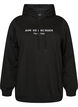 Sweatshirt med h&aelig;tte og print, Sort, Packshot image number 0