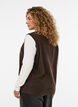 Strikket vest med dekorative knapper, Brun, Model image number 2