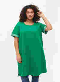 Sweatkjole med korte ærmer og slids, Jolly Green, Model