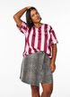 Kort denimnederdel med leopardprint og A-snit, Brun, Model image number 0