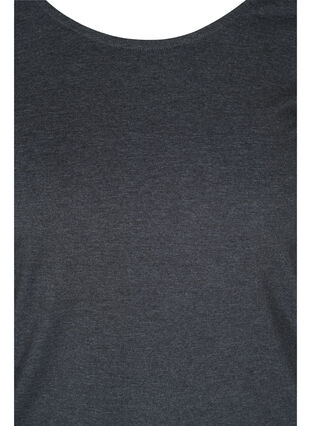 Basis bluse med lange ærmer, Dark Grey Melange, Packshot image number 2
