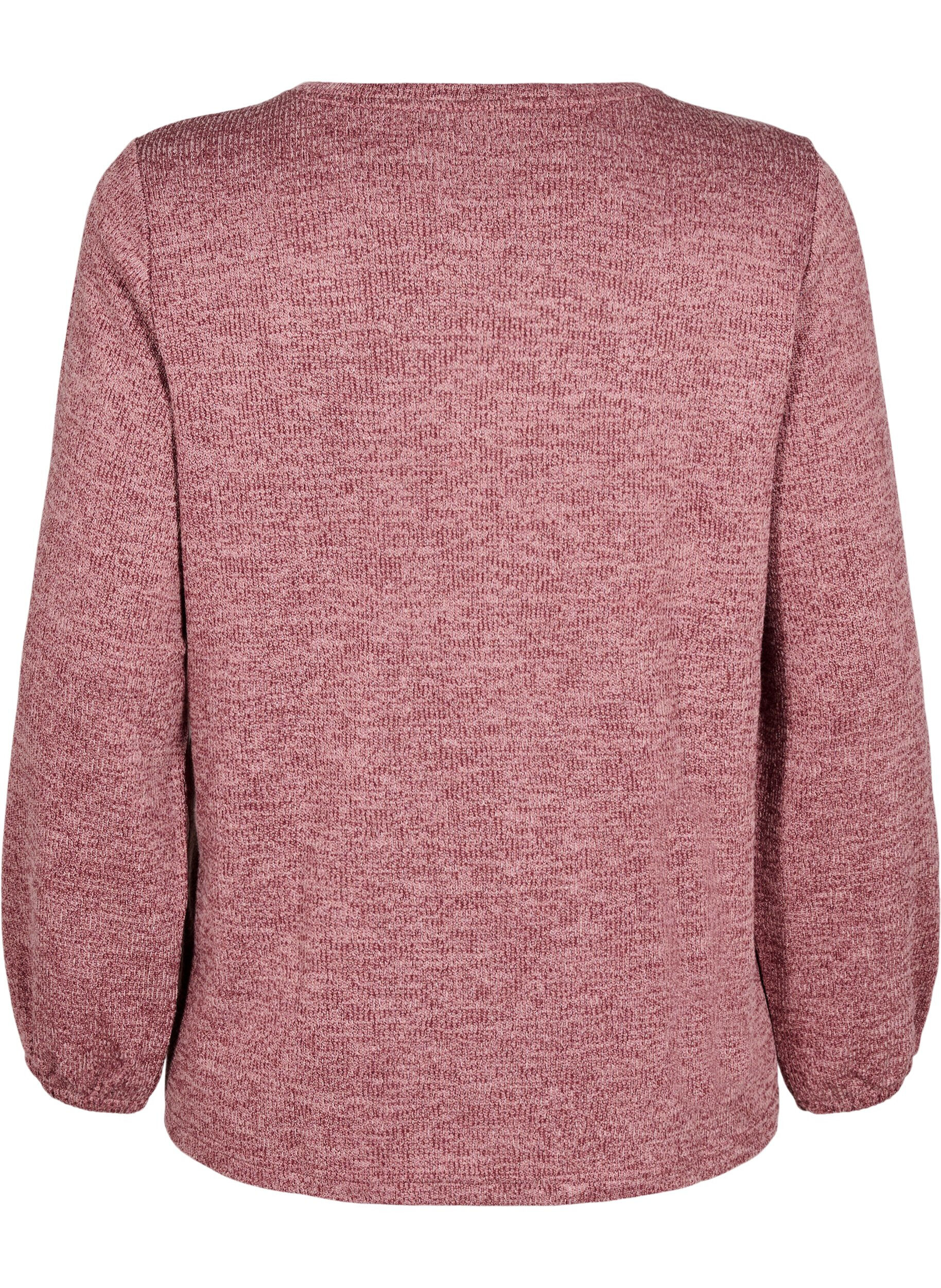Zizzi FLASH - Jerseybluse med lange &aelig;rmer, Lyser&oslash;d, Packshot image number 1