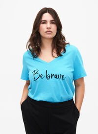 Bomulds t-shirt med korte ærmer, Blue Atoll W. Be, Model