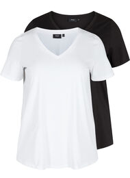 2-pak basis bomulds t-shirt, Bright White