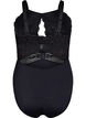 Bodystocking med blonder og udskæringer, Black, Packshot image number 1