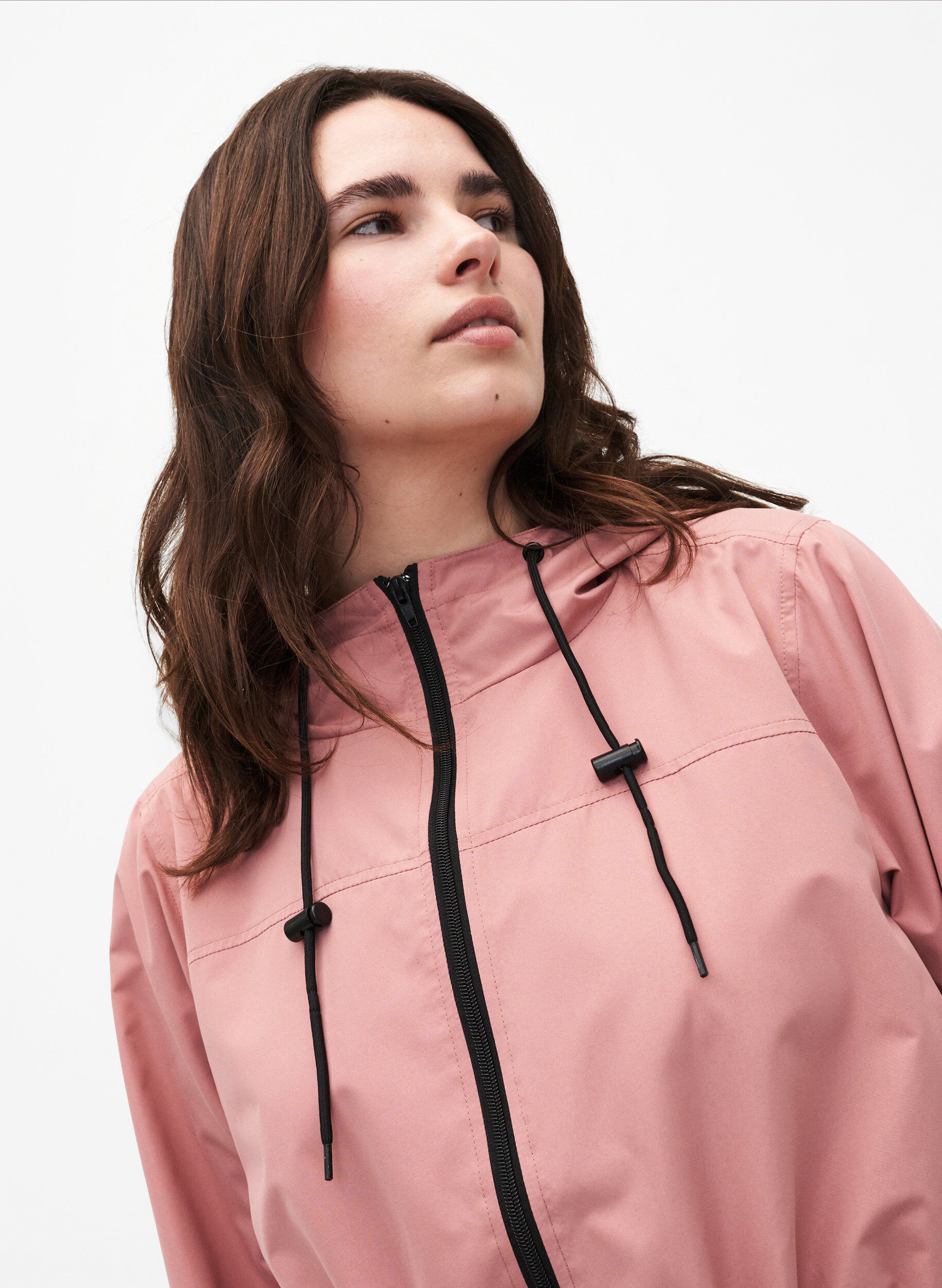 Zizzi FLASH - Vandafvisende parka med h&aelig;tte, Ash Rose, Model image number 2