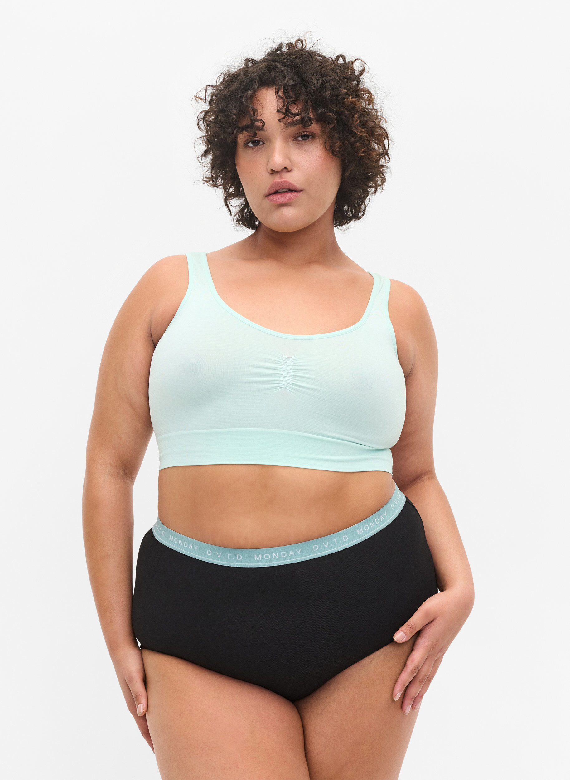 Zizzi 7-pak bomulds hipster med ugedage, Multi Pastel Pack, Model image number 0